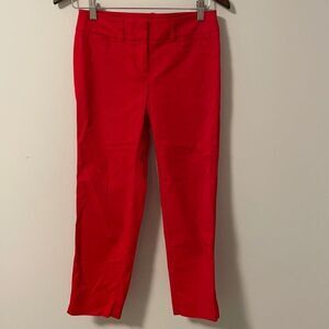 𝅺Ann Taylor Factory Petite Red Ankle Cropped Pants Size 00P